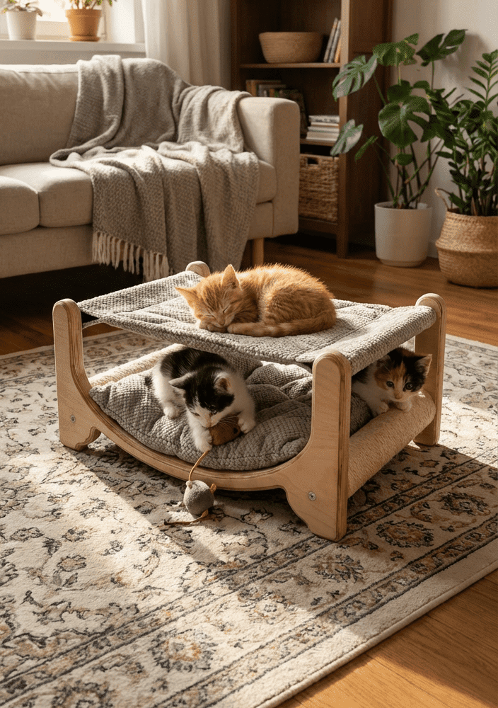 Dwupoziomowe Legowisko i Drapak dla Kotów NR2620