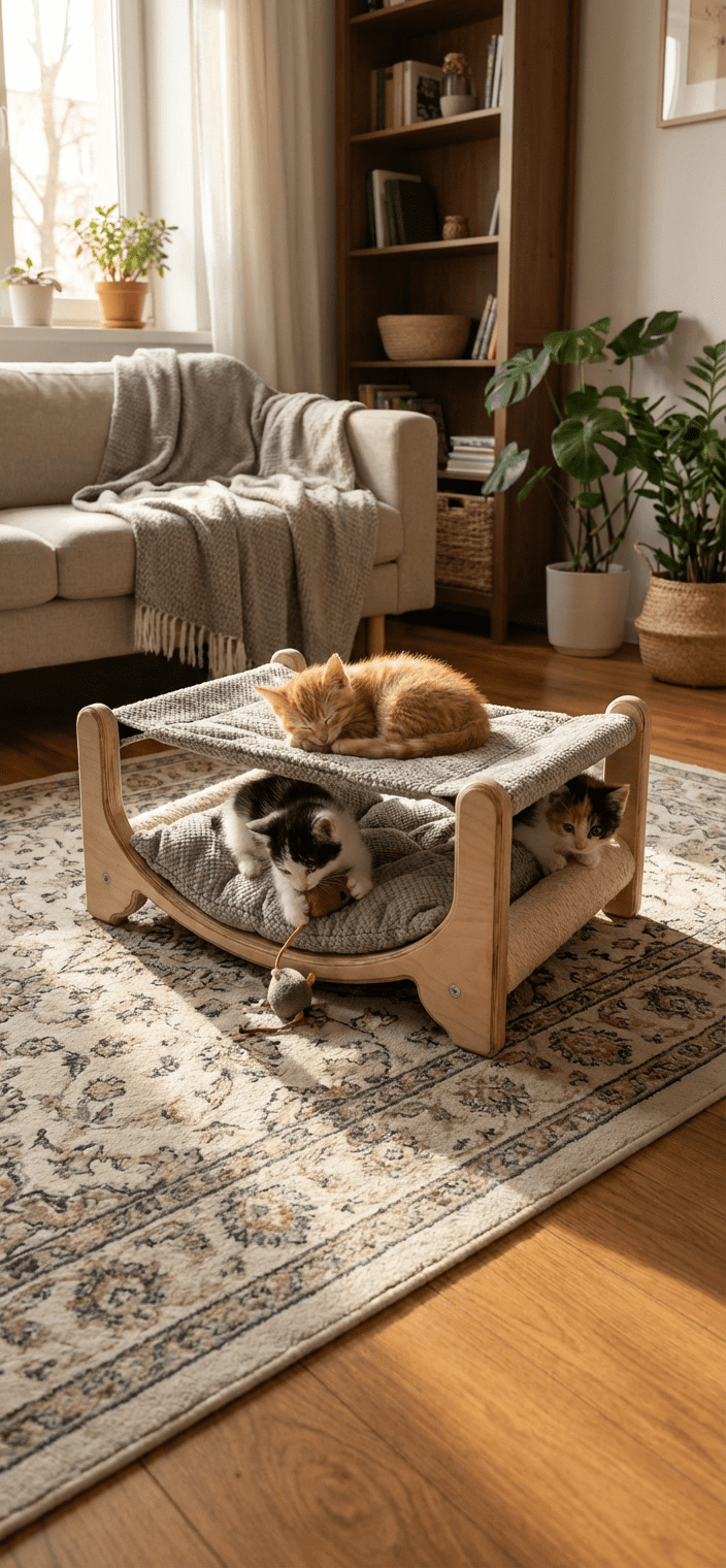 Dwupoziomowe Legowisko i Drapak dla Kotów NR2620