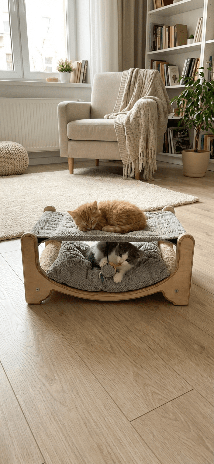 Dwupoziomowe Legowisko i Drapak dla Kotów NR2620 - obrazek 2